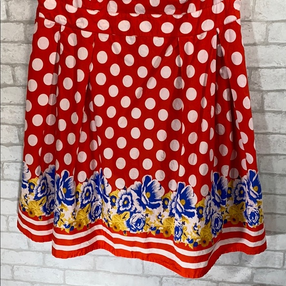 Eshakti polka dot floral print dress size - Picture 3 of 16